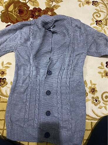Gri oversize hırka