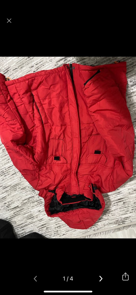 Kırmızı Fermuarlı Kadın Kışlık Ceket - Görsel 4