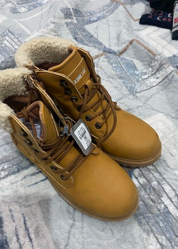 Bej Kürklü Kadın Dolgu Topuk Bot - Görsel 3