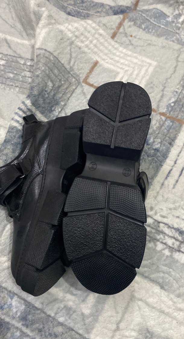 Siyah Kadın Lastik Topuklu Goth Bot - Görsel 3