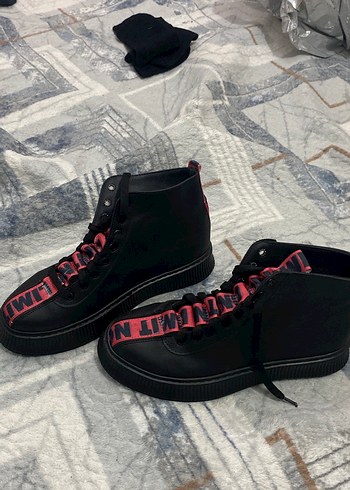 Siyah Kadın Stiletto Topuklu Street Wear Bot - Görsel 2