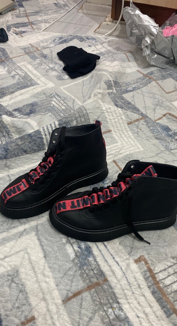 Siyah Kadın Stiletto Topuklu Street Wear Bot - Görsel 2