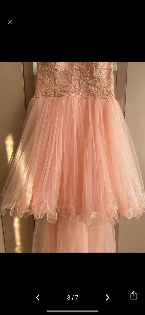 Pudra Dantel İşlemeli Elbise - Görsel 3