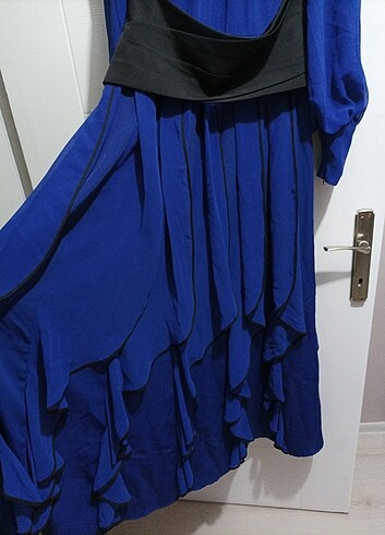 Saks mavisi abiye elbise  - Görsel 4