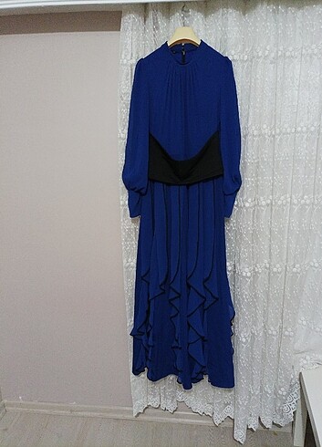 Saks mavisi abiye elbise  - Görsel 5