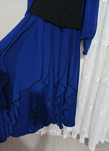 Saks mavisi abiye elbise  - Görsel 7