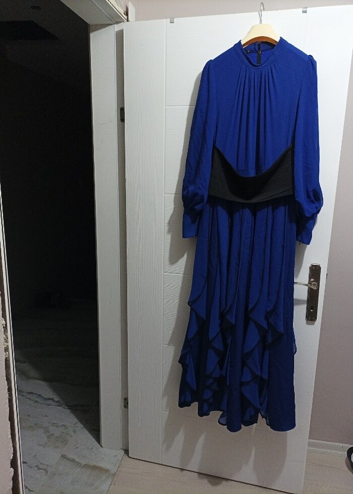 Saks mavisi abiye elbise  - Görsel 2