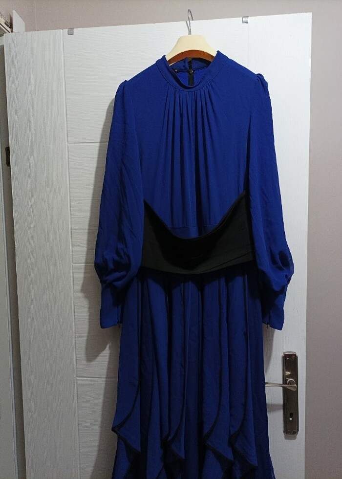 Saks mavisi abiye elbise  - Görsel 3