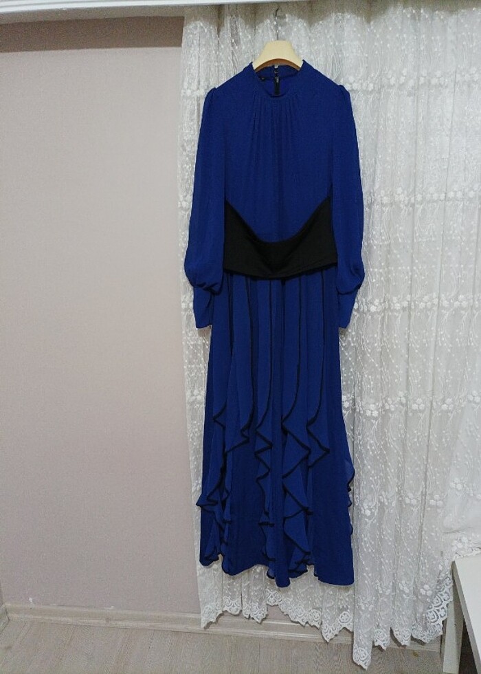 Saks mavisi abiye elbise  - Görsel 5