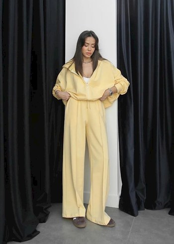 Sarı Oversize Kadın Eşofman Takımı - Görsel 2