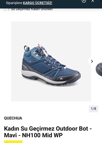 Quechua Mavi Su Geçirmez Outdoor Bot