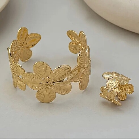 gold bileklik yüzüm takım metal