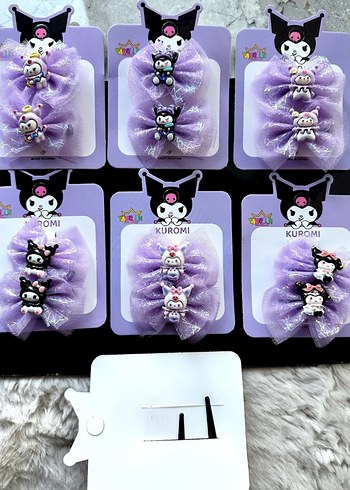 Mor Elastik Gotik Çiçekli Çocuk Saç Tokası - Görsel 3