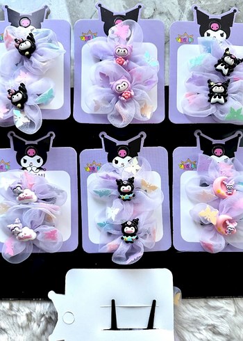 Mor Elastik Gotik Çiçekli Çocuk Saç Tokası - Görsel 6