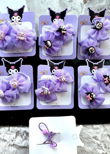 Mor Elastik Gotik Çiçekli Çocuk Saç Tokası - Görsel 4