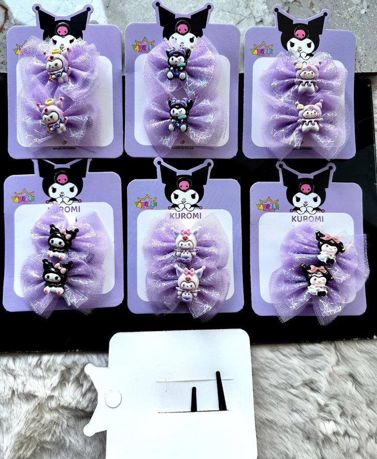 Mor Elastik Gotik Çiçekli Çocuk Saç Tokası - Görsel 3