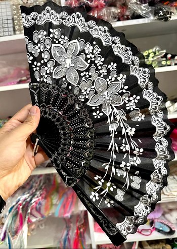 Kelebek Desenli Çok Renkli Katlanabilir Yelpaze - Görsel 2