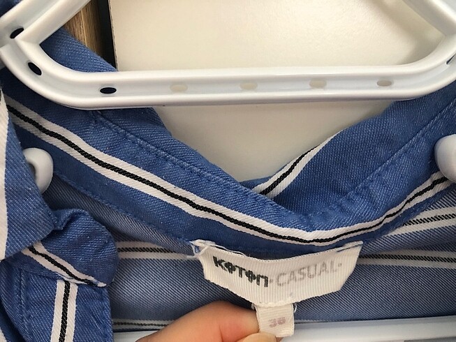 36 Beden Koton Çizgili Gömlek