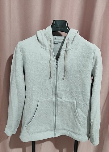 Kapşonlu Fermuarlı Polar Sweatshirt