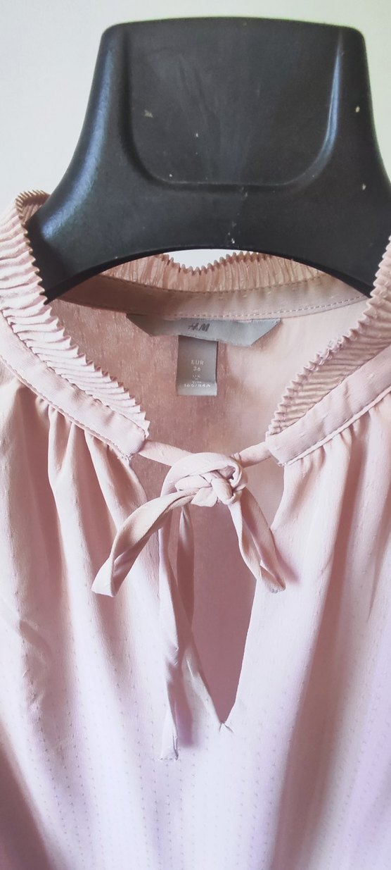 H&M Bebe Yaka V dekolte Pudra Askılı Bluz - Görsel 3