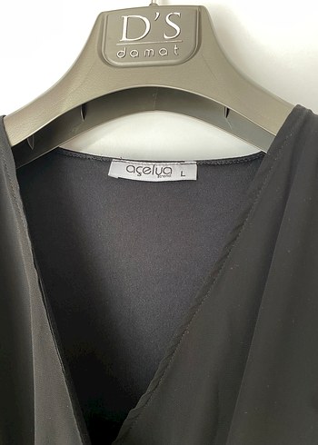 Siyah Uzun Kollu V Yaka Kadın Elbise - Görsel 4