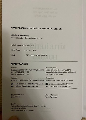 Kitle İletişim Hukuku - Bayındır, Apiş, Ersöz