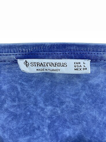 l Beden mavi Renk Stradivarius T-shirt %70 İndirimli.