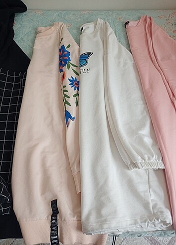 universal Beden beyaz Renk Toplu sweatshirt ve sweat tesettür 