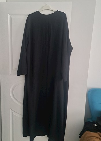 Nakışlı Siyah Uzun Kollu Salaş abiye - Görsel 6