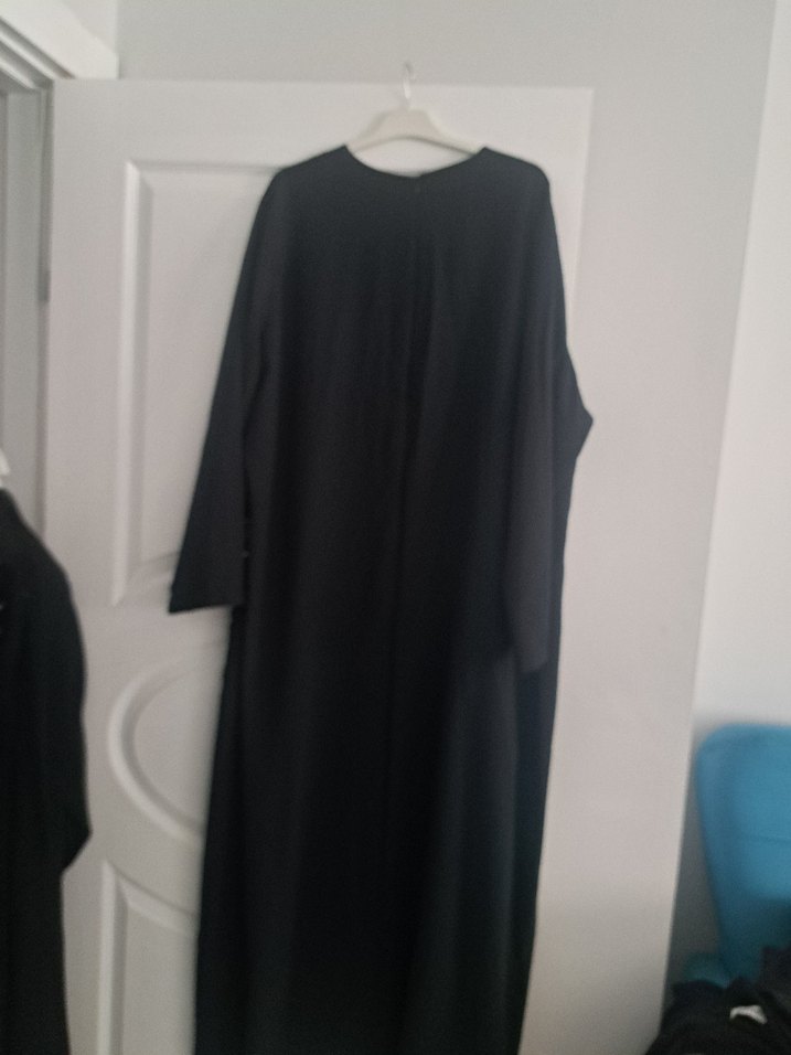 Nakışlı Siyah Uzun Kollu Salaş abiye - Görsel 5