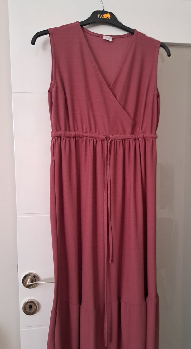 pembe Elbise V Yaka - Görsel 2