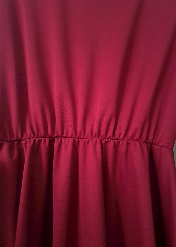 Bordo Uzun Kollu Salaş Elbise - Görsel 9