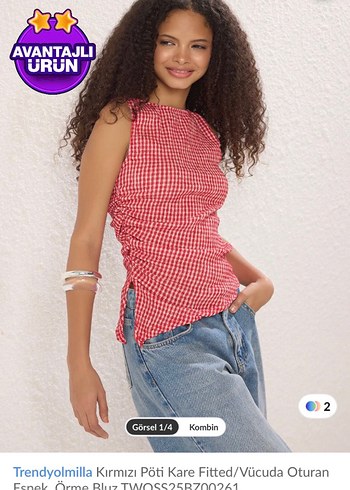 Kırmızı Pöti Kare Bluz Trendyolmilla