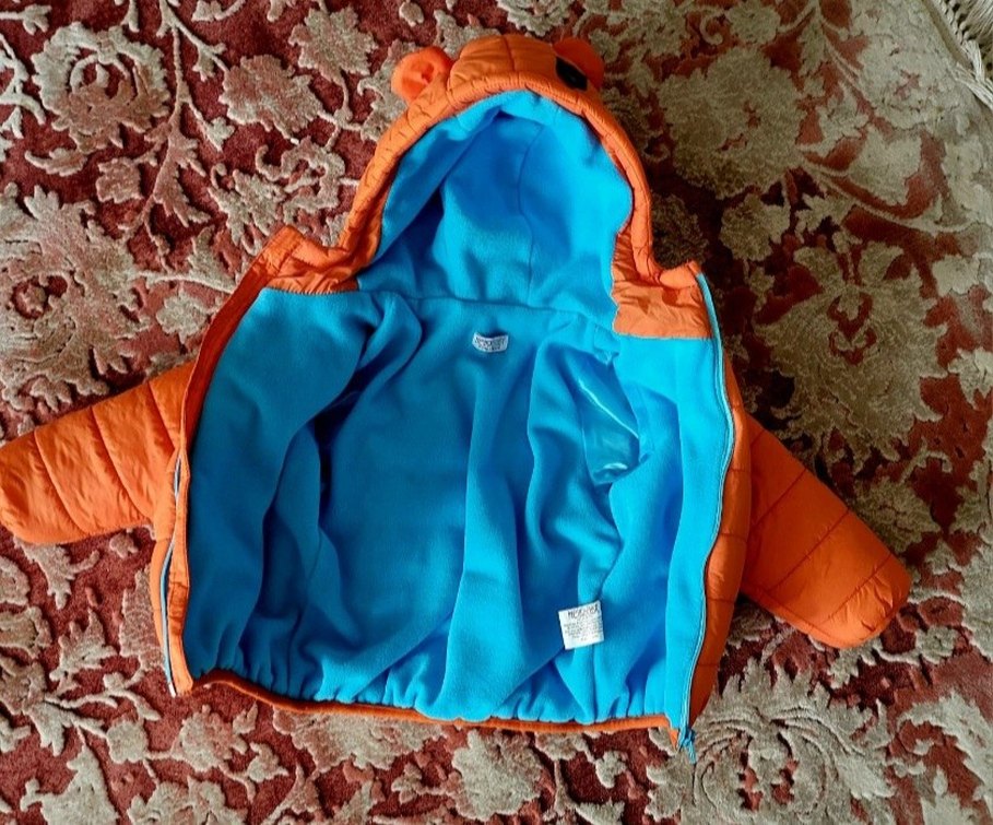 Turuncu Kapüşonlu Erkek Çocuk Mont - Görsel 3