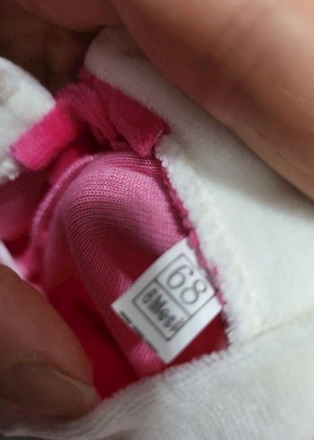 Pembe Baskılı kadife Bebek Kız Takımı - Görsel 3