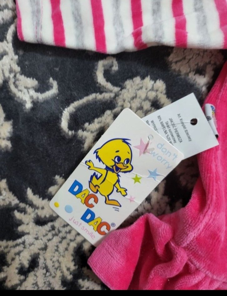 Pembe Baskılı kadife Bebek Kız Takımı - Görsel 4