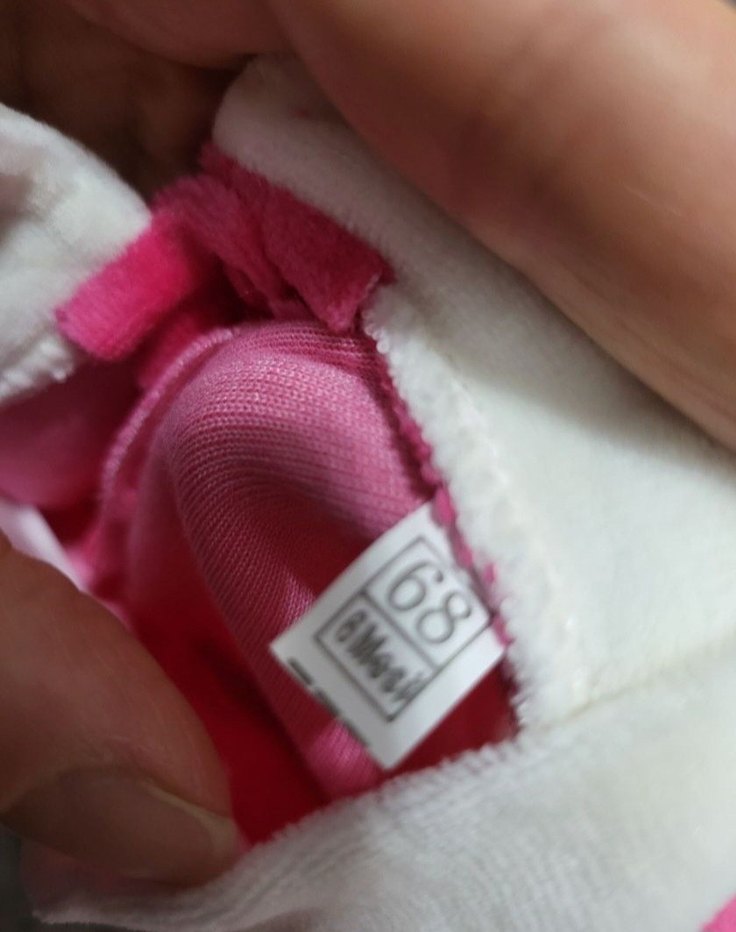 Pembe Baskılı kadife Bebek Kız Takımı - Görsel 3