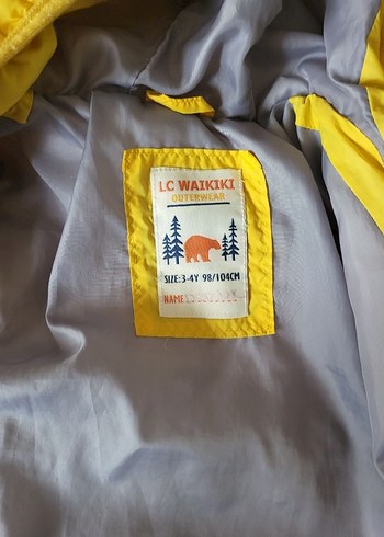 Kapüşonlu Sarı Erkek Çocuk Mont - Görsel 3