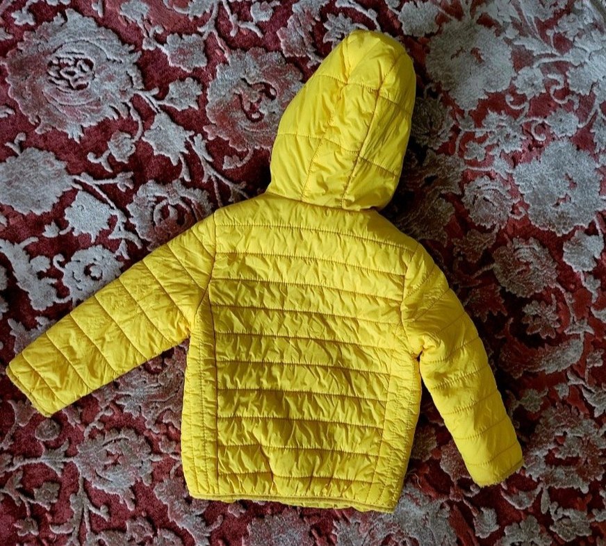 Kapüşonlu Sarı Erkek Çocuk Mont - Görsel 2