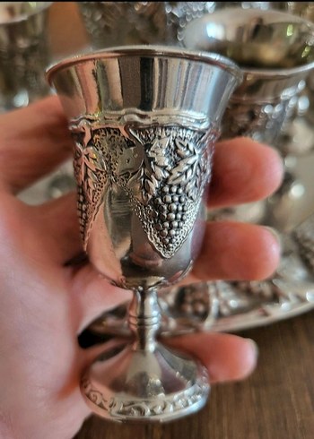 Gümüş zemzem takımı Dekoratif Sürahi ve Bardak Seti - Görsel 5