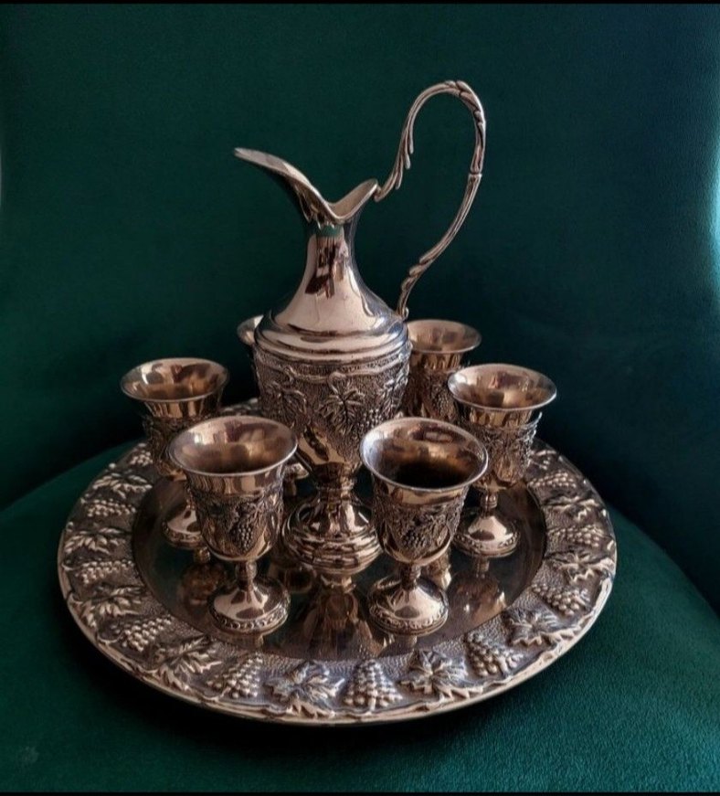 Gümüş zemzem takımı Dekoratif Sürahi ve Bardak Seti - Görsel 2