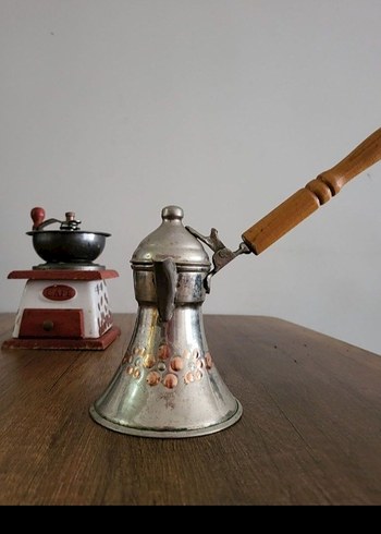 Ahşap Saplı bakır cezve - Görsel 3
