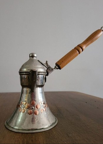 Ahşap Saplı bakır cezve - Görsel 2