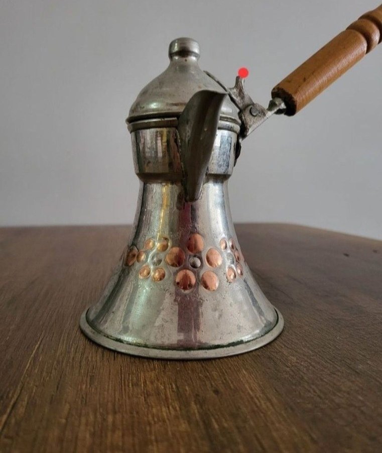 Ahşap Saplı bakır cezve - Görsel 5