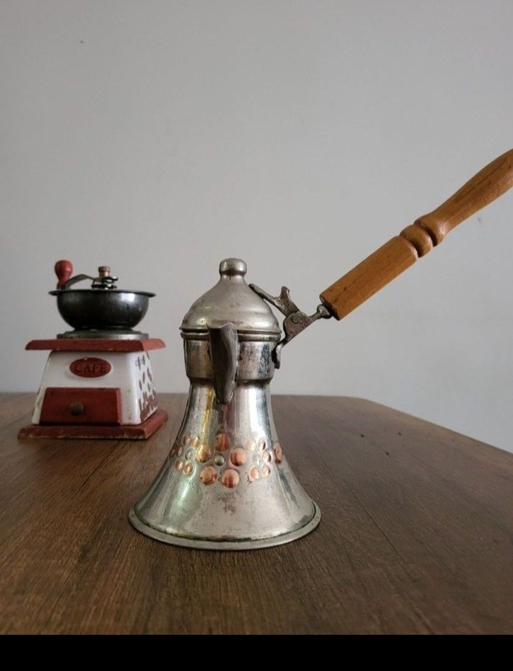 Ahşap Saplı bakır cezve - Görsel 3