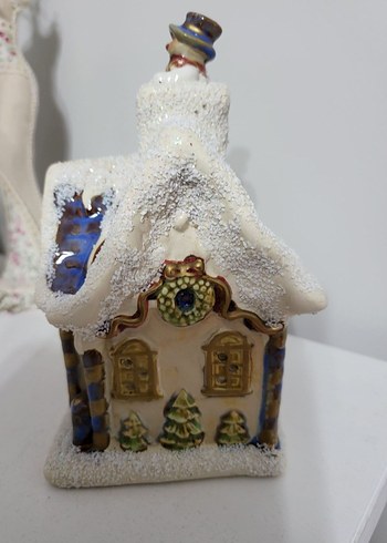 Beden yeniyıl evi porselen mumluk