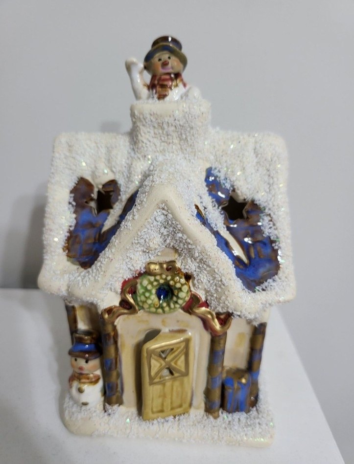 yeniyıl evi porselen mumluk - Görsel 2