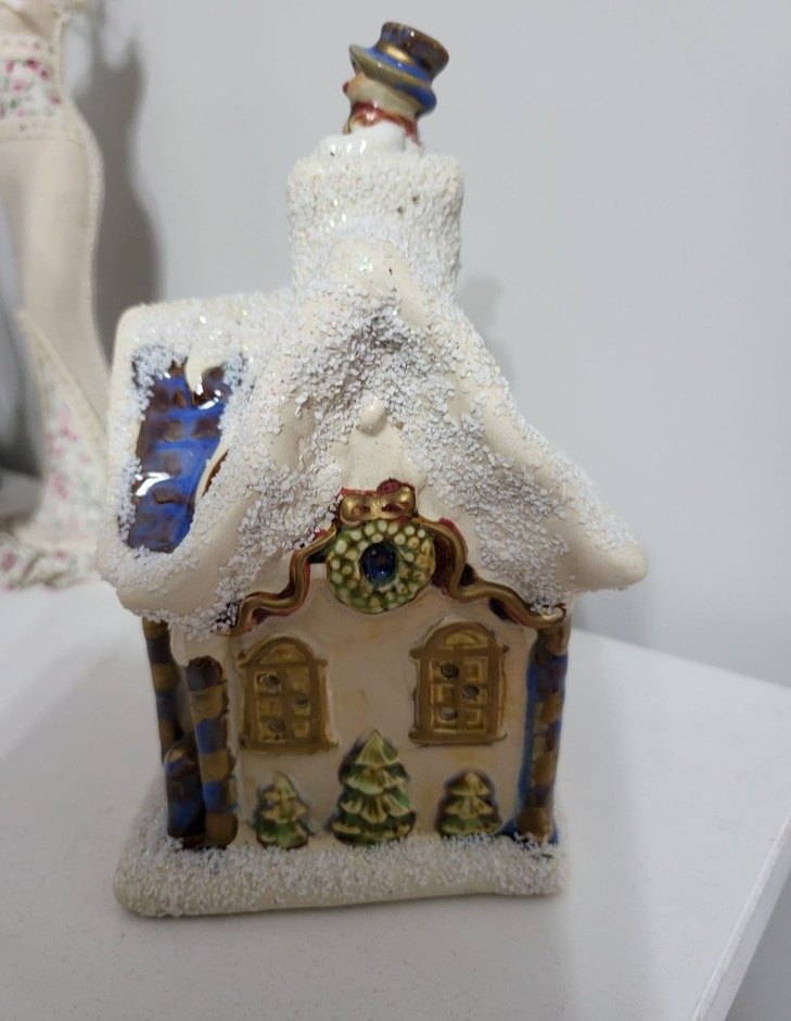 yeniyıl evi porselen mumluk - Görsel 3