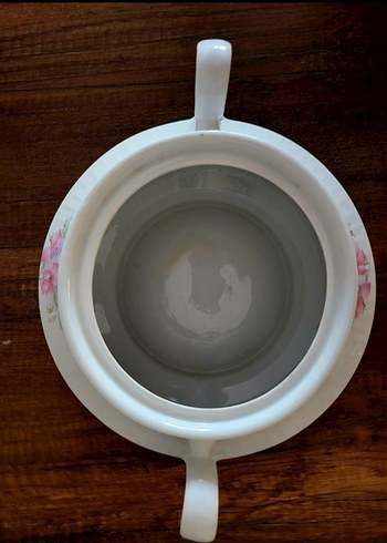 Pastel Çiçek Desenli Beyaz Çorba sunum tenceresi - Görsel 5