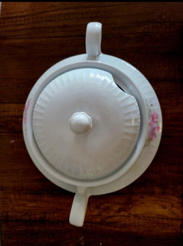 Pastel Çiçek Desenli Beyaz Çorba sunum tenceresi - Görsel 4